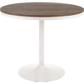 Dakota 36" Dining Table in White Metal & Brown Grain Bamboo